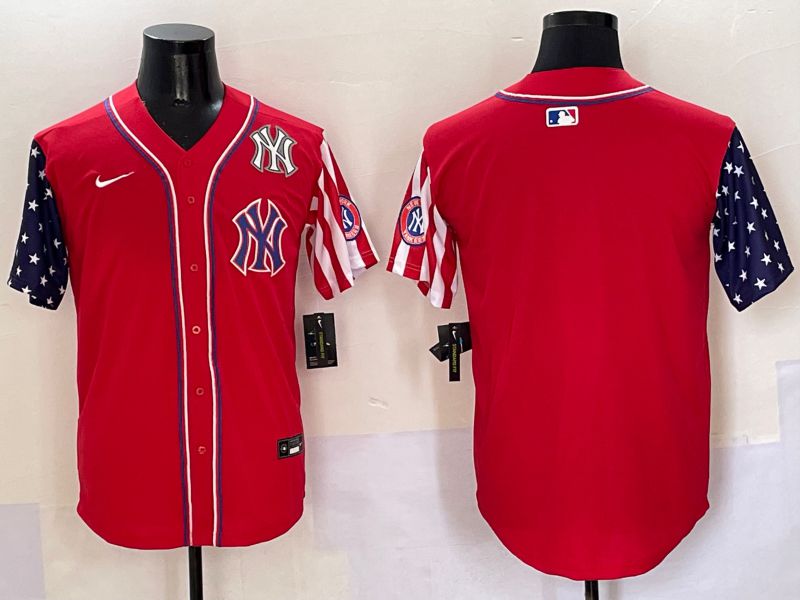 Men New York Yankees Blank Red a generation of national flags Jointly Name 2025 Nike MLB Jersey style 6